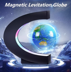Магнитный левитирующий глобус с подсветкой Globe floating in midair / Светильник - ночник с RGB подсветкой 